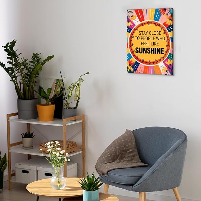 Inspirational Sunshine Wall Art Decor, Motivational Canvas Painting Pictures