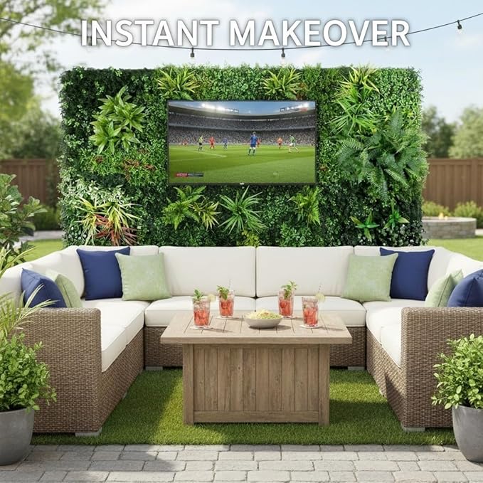 Artificial Plant Wall Panels, Faux Grass Ivy Privacy Screen Fence, Grass Wall