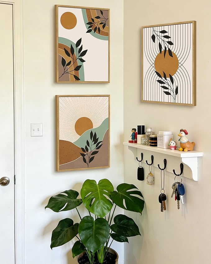 PHOPAGO Boho Wall Art Sage Plant Botanical Framed Wall Printing 11x14in