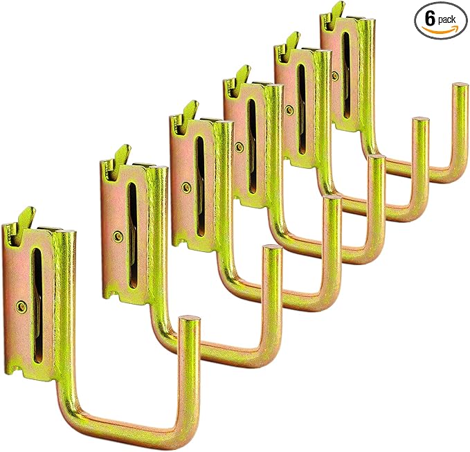 6 Pack 2" E Track J Hooks Heavy Duty Galvanized Steel E-Track Tie Down Accessories for Box Truck, Enclosed Trailer, Garage, Vans, Warehouse, Workshop