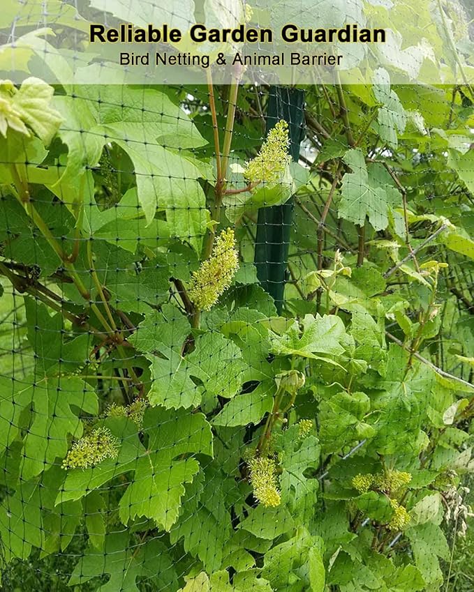 KLEWEE Bird Netting, 7.5 x 100 FT Heavy Garden Netting Deer Netting for Protect Fruit Trees, Plants and Vegetables Against Birds, Deer, Squirrels and Other Animals