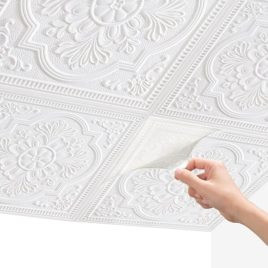 Ceiling Tiles, 3D Wall Panels Foam Peel and Stick, Covered 21 Sq.Ft