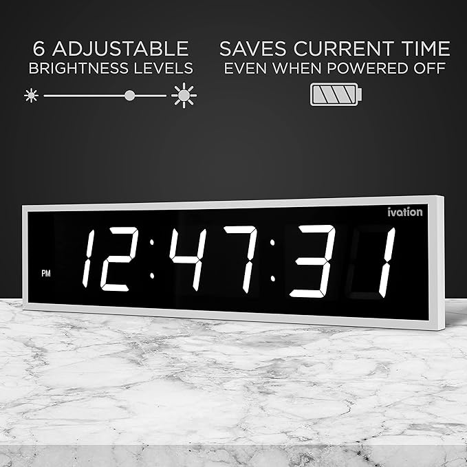 Ivation Oversized 36" Large Digital LED Clock | Big Digital Clock