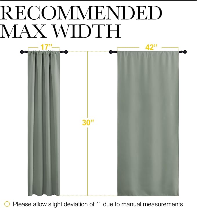 NICETOWN 2 Panels Blackout Curtains, Rod Pocket Thermal Insulated Drapes
