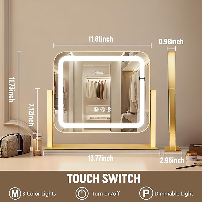 Ratsamee Gold Vanity Mirror