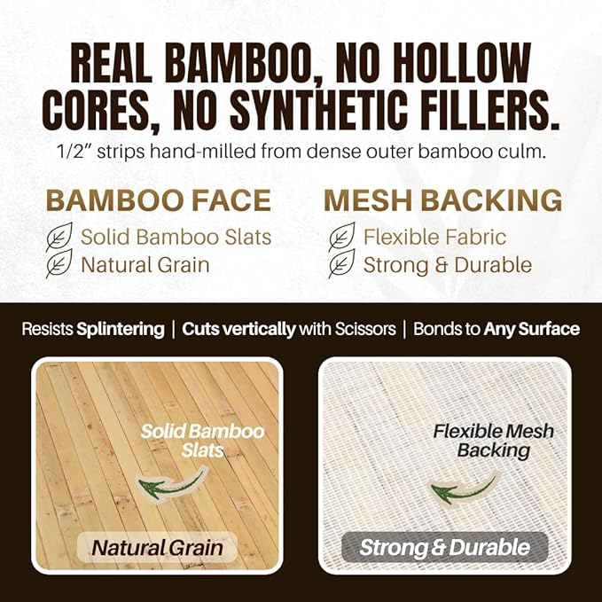 amaZulu Natural Bamboo Wall Panels 4x8 — Dark Brown Tambor Cladding, Rich Deep