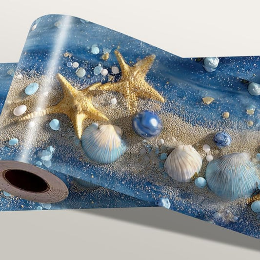 Ocean Starfish Wall Border 196x4 Inch Peel and Stick Coastal Beach Seashell