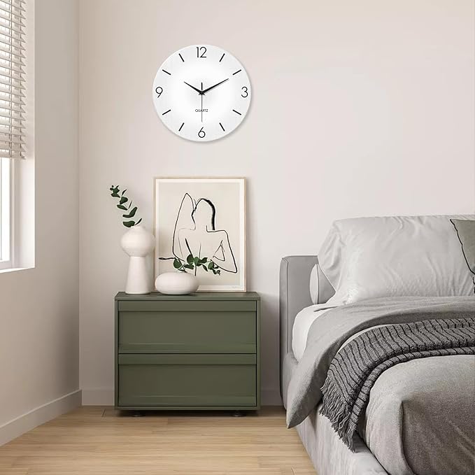 XFM White Wall Clocks Battery Operated