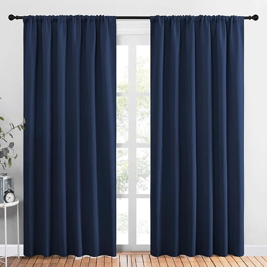 NICETOWN Living Room Curtains, Home Decorations Thermal Insulated Solid Rod