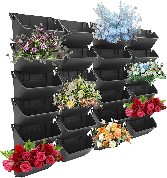 24 Pack Vertical Garden Planter, 13 inch Wall Mounted Planter