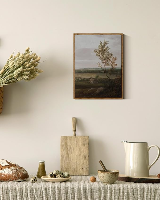 InSimSea Framed Canvas Prints Art Vintage Decor, Rural Farmhouse Scenery Home Wall Decor Countryside Landscape Paintings, Wall Art for Living Room, Dining Room, 12"x16"