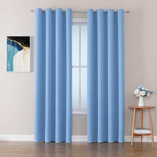 ChrisDowa Room Darkening Curtains 120 Inches Long 2 Panels Set