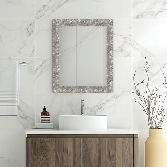 HOMETITUTE Wallpaper Border Peel and Stick Wall Border Silver Feather Texture