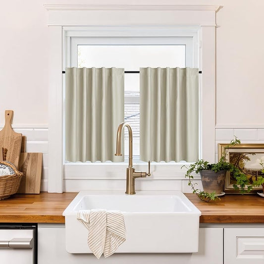 RYB HOME 100% Blackout Short Curtains