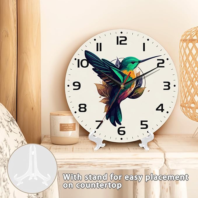 Flaying Hummingbird Bird Wall Clock Silent Non-Ticking Battery Operated Clock