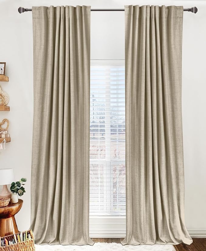 100% Blackout Shield Linen Blackout Curtains