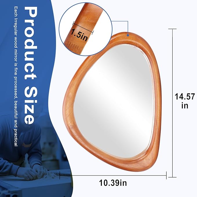 MAGFLERUM Asymmetrical Mirror Set of 2, 15 * 10 inch Irregular Wall Mirror