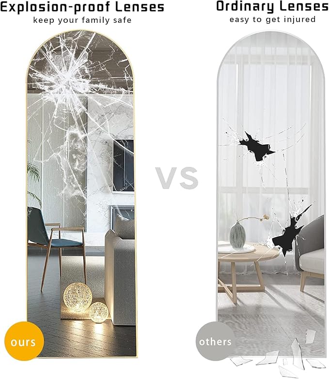 Floor Mirror, Arched Mirror Full Length, Freestanding Mirrors, Arch Floor