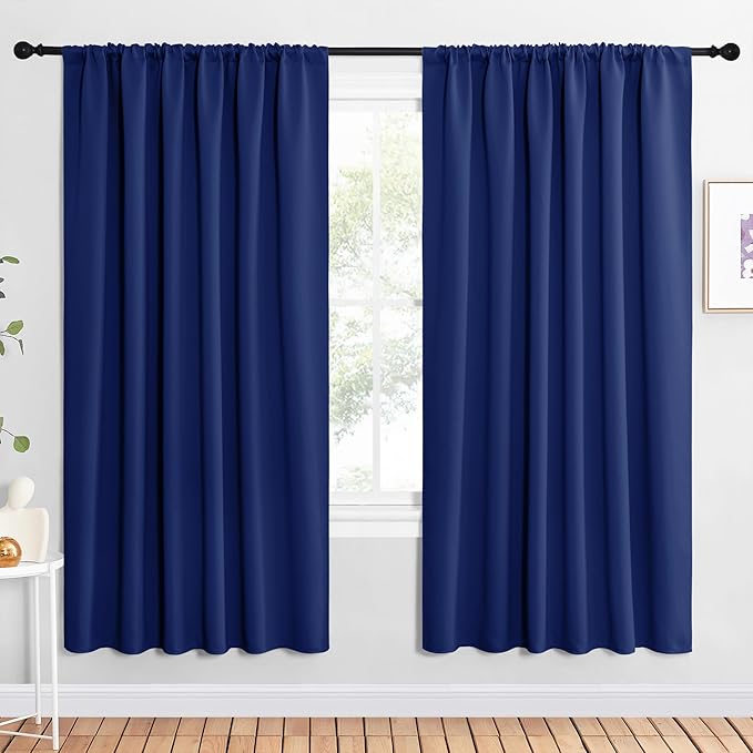 NICETOWN 2 Panels Blackout Curtains, Rod Pocket Window Curtains Room Darkning