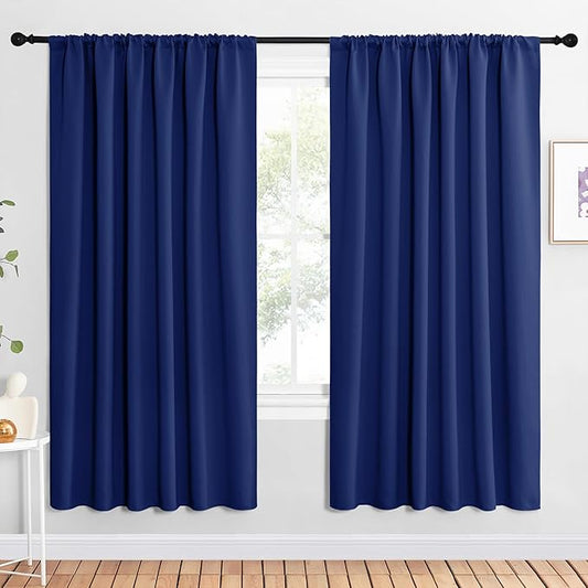 NICETOWN 2 Panels Blackout Curtains, Rod Pocket Window Curtains Room Darkning