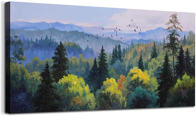 Ardemy Forest Landscape Canvas Painting 40"x20"