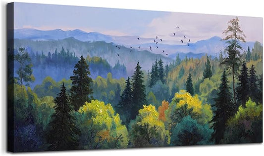 Ardemy Forest Landscape Canvas Painting 40"x20"