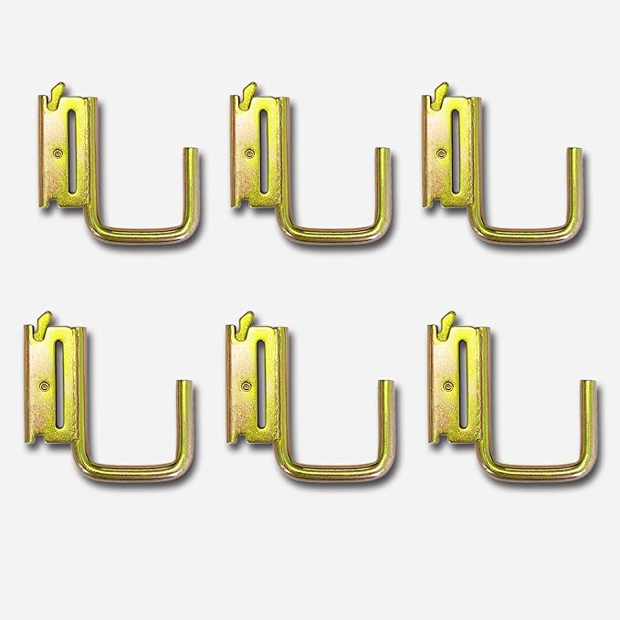 6 Pack 2" E Track J Hooks Heavy Duty Galvanized Steel E-Track Tie Down Accessories for Box Truck, Enclosed Trailer, Garage, Vans, Warehouse, Workshop