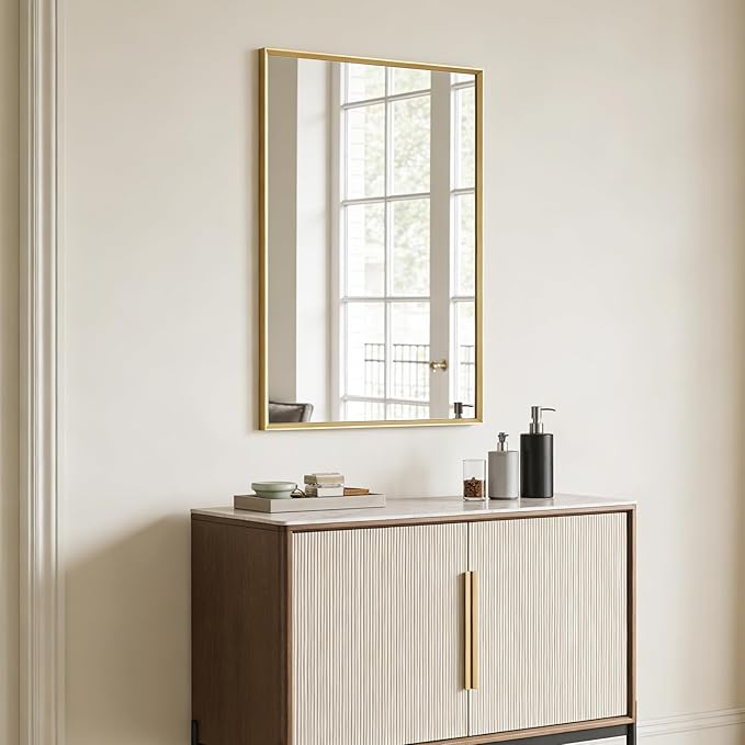 BOMINICA Brushed Gold Bathroom Mirror