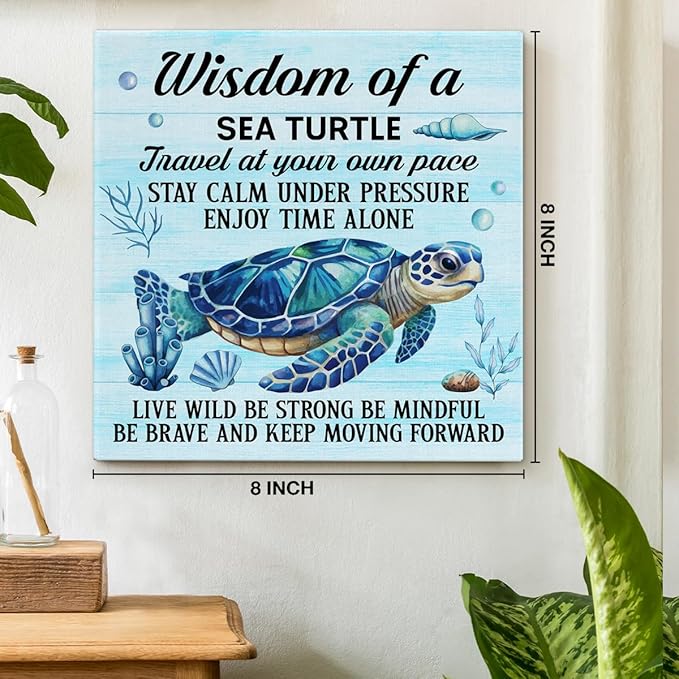 Sea Turtle Wall Art Decor Inspirational Wall Decor Posters Beach Themed