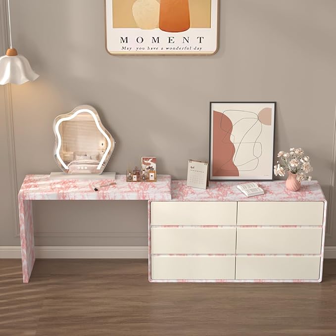 BAYYA Marble Paper Granite Pink/White Roll Peel and Stick Wallpaper