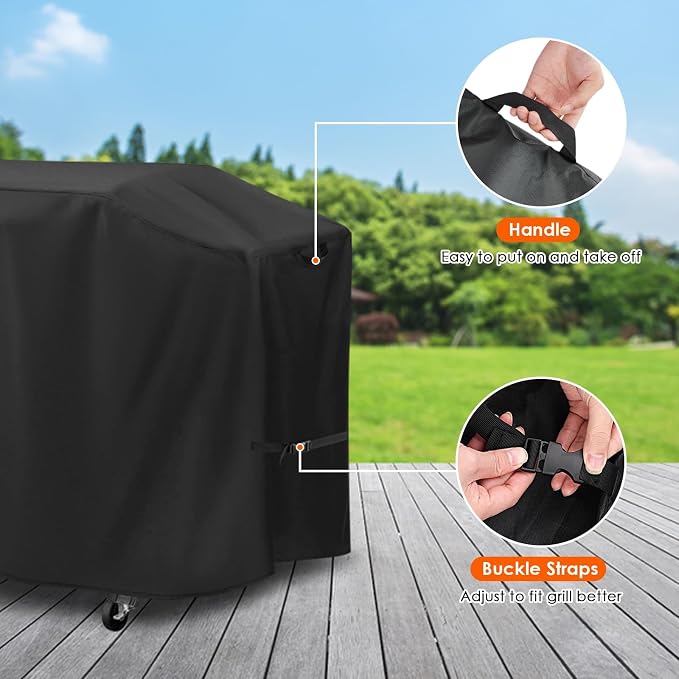 Grill Cover for Grill DEPOTS 6 Burner Propane Gas Grill, 57inch Outdoor Grill Cover Waterproof for BBQ Grill with Side Burner, Electric Grills, Outdoor Cooking Kitchen-57 L x 21" W x 44" H