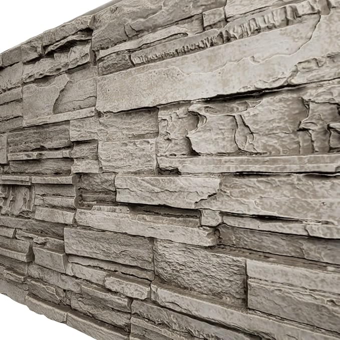 EverStone Cascade Faux Stone Panel, 48 5/8"W x 24 3/4"H x 1 1/4"D, Desert Sand