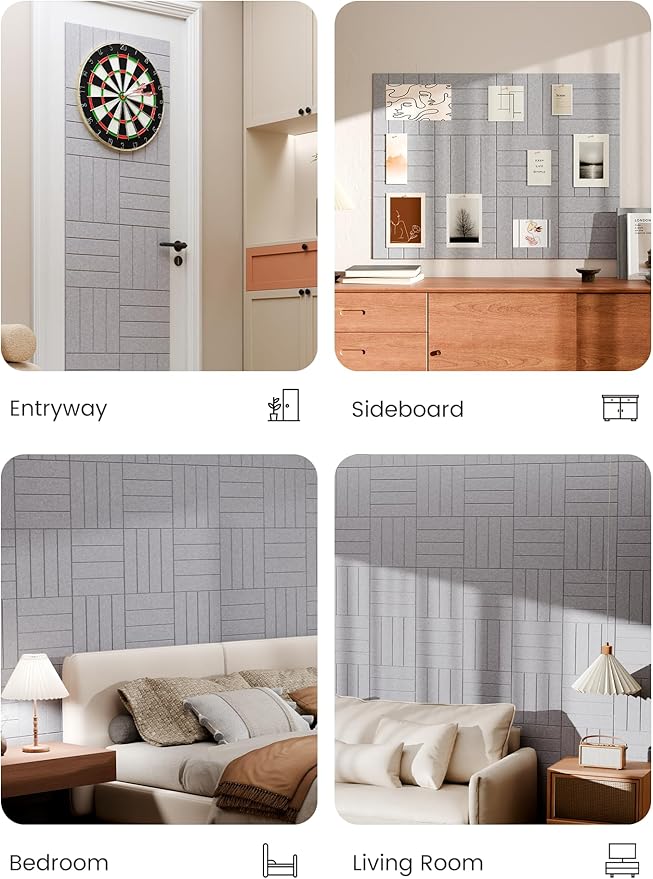 Bumusty Large Cork Board Alternative-48 x 36" Felt Bulletin Board Tiles