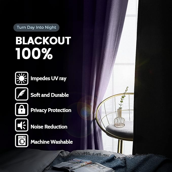 SimpleHome 100% Blackout Curtains