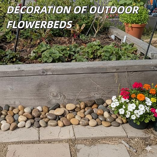 9lb Mix River Rocks for Plants, 1-3 Inch Pebbles for Indoor Plants, Polished Garden Rocks Outdoor Landscaping, Decorative Stones for Vases, Succulents, Aquarium, Walkways