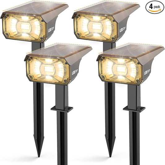 LEREKAM Solar Spot Lights Outdoor Landscape Light, 40 LEDs Solar Landscape Spotlights Outdoor Waterproof Auto On/Off Garden Lights, Outdoor Solar Lights for Yard Palm Tree Driveway Patio Pool