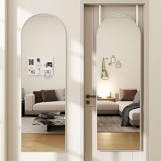 Arched Full Length Door Mirror 14x48, Metal Frame