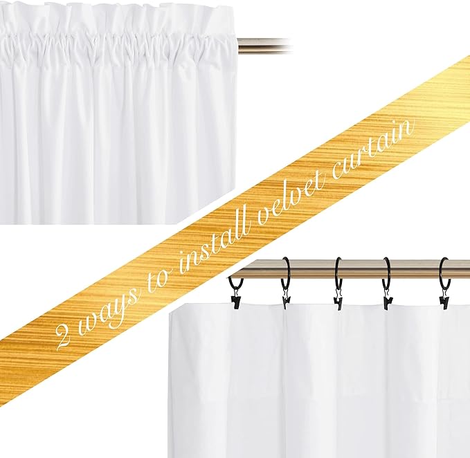 NICETOWN Insulated White Velvet Curtains