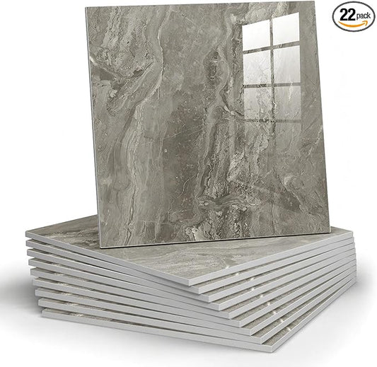 Chejiaye 22pcs Marble Peel and Stick Backsplash Waterproof Washroom Wall Panels