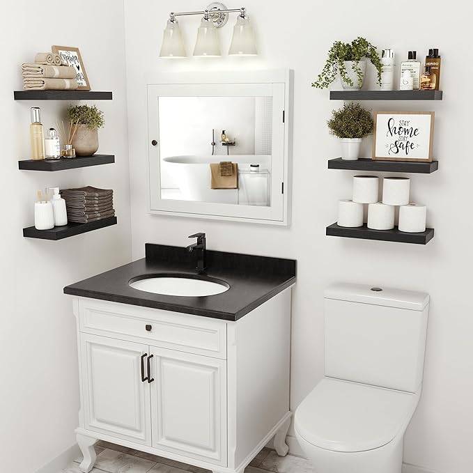Vivelove Black Bathroom Shelves Over Toilet, Wall Shelf