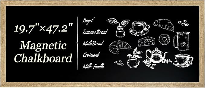 Magnetic Chalkboard for Wall, Long Chalk Board, Wall Hanging Menu for Restaurant