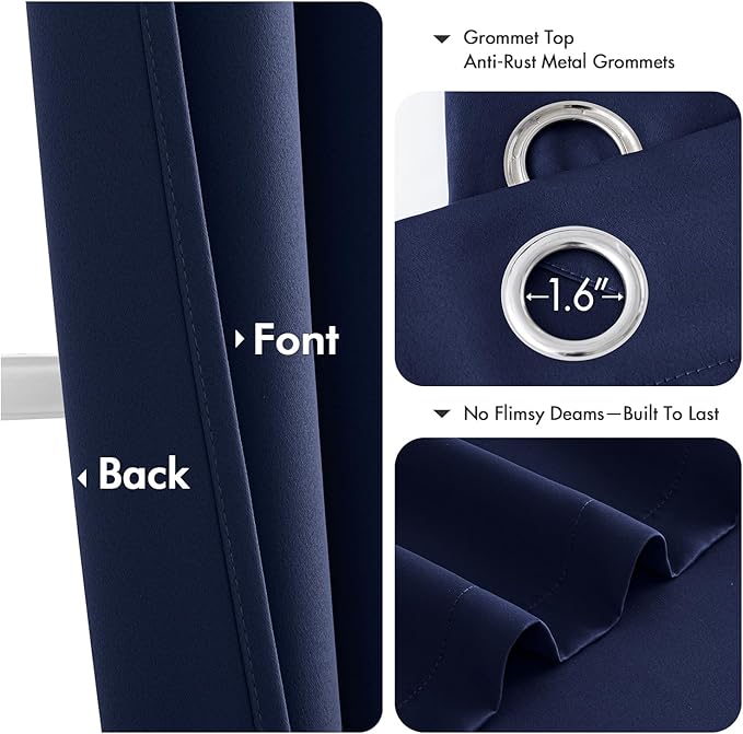 MIULEE Blackout Curtains for Bedroom Living Room 2 Panels, Thermal Insulated