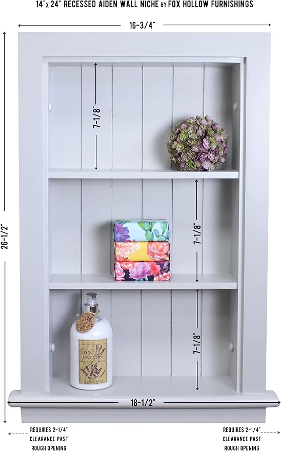 14x24 Aiden Recessed Wall Niche Medicine Cabinet Replacement, in The Wall