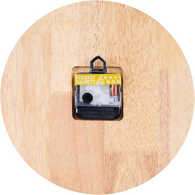 Wooden Wall Clock, Modern Round Design, Natural Wood Finish