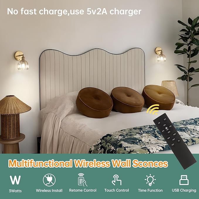 Shenmoyl Battery Operated Vintage Wall Sconces