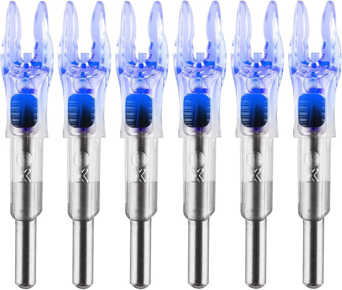 Skiennix Lighted Arrow Nocks - High-Visibility LED with On/Off Switch | 6PCS for .204-.246 ID