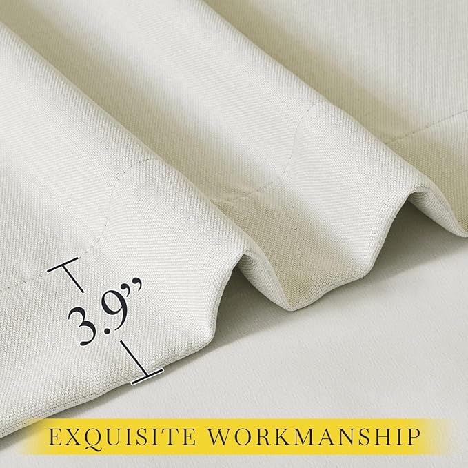 NICETOWN Room Darkening Bedroom Curtains 96 inches Long, Dual Rod Pockets &