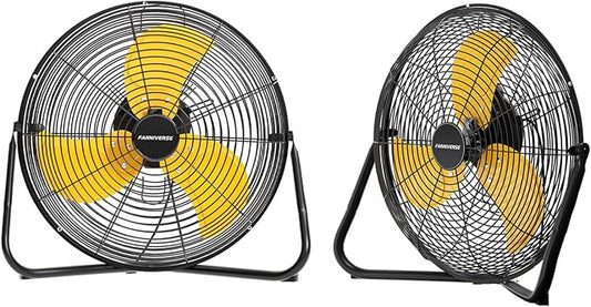 2PCS 18 Inch Heavy Duty Floor Fan Pro Series - 3200 CFM 3 Speed High Velocity Metal Floor Fan, Industrial Fan 360Â° Tilt for Commercial, Warehouse, Patio, Shop, Garage, Barn UL Safety Listed