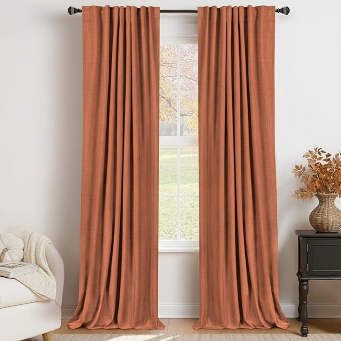 100% Blackout Shield Linen Blackout Curtains