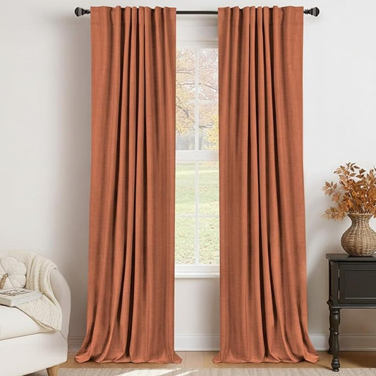 100% Blackout Shield Linen Blackout Curtains